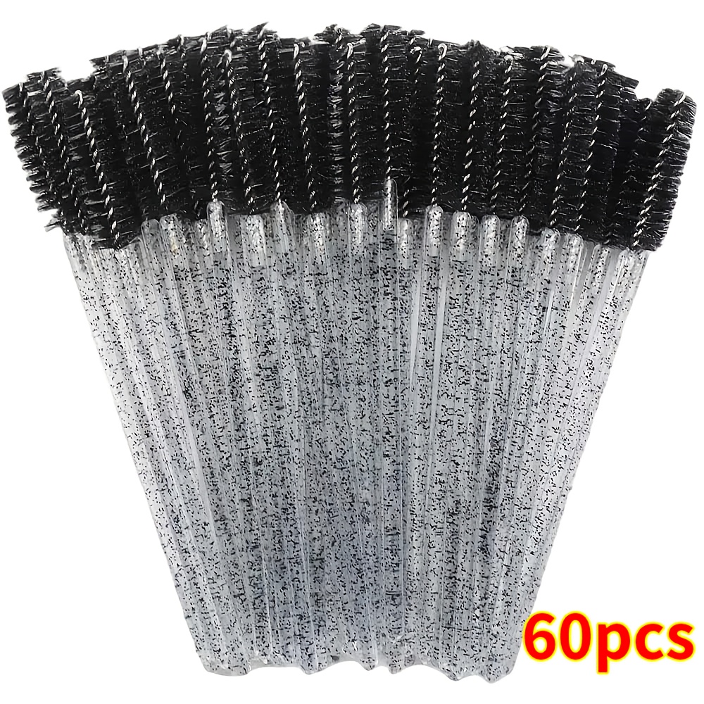 TEMU 60pcs Disposable Eyelash Brush Set, Mascara Wands Eyelash Comb Brushes For Lash Extension And Eyebrow Makeup Tool