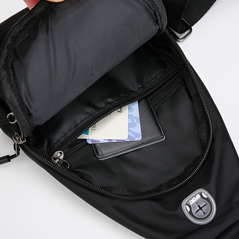 Sac de Poitrine en Nylon Décontracté pour Hommes ShiLan - Sac à Dos Bandoulière Ajustable avec Fermeture Éclair, Plusieurs Compartiments pour les Sports Extérieurs, la Randonnée Quotidienne et le Cyclisme, Matériau Facile d