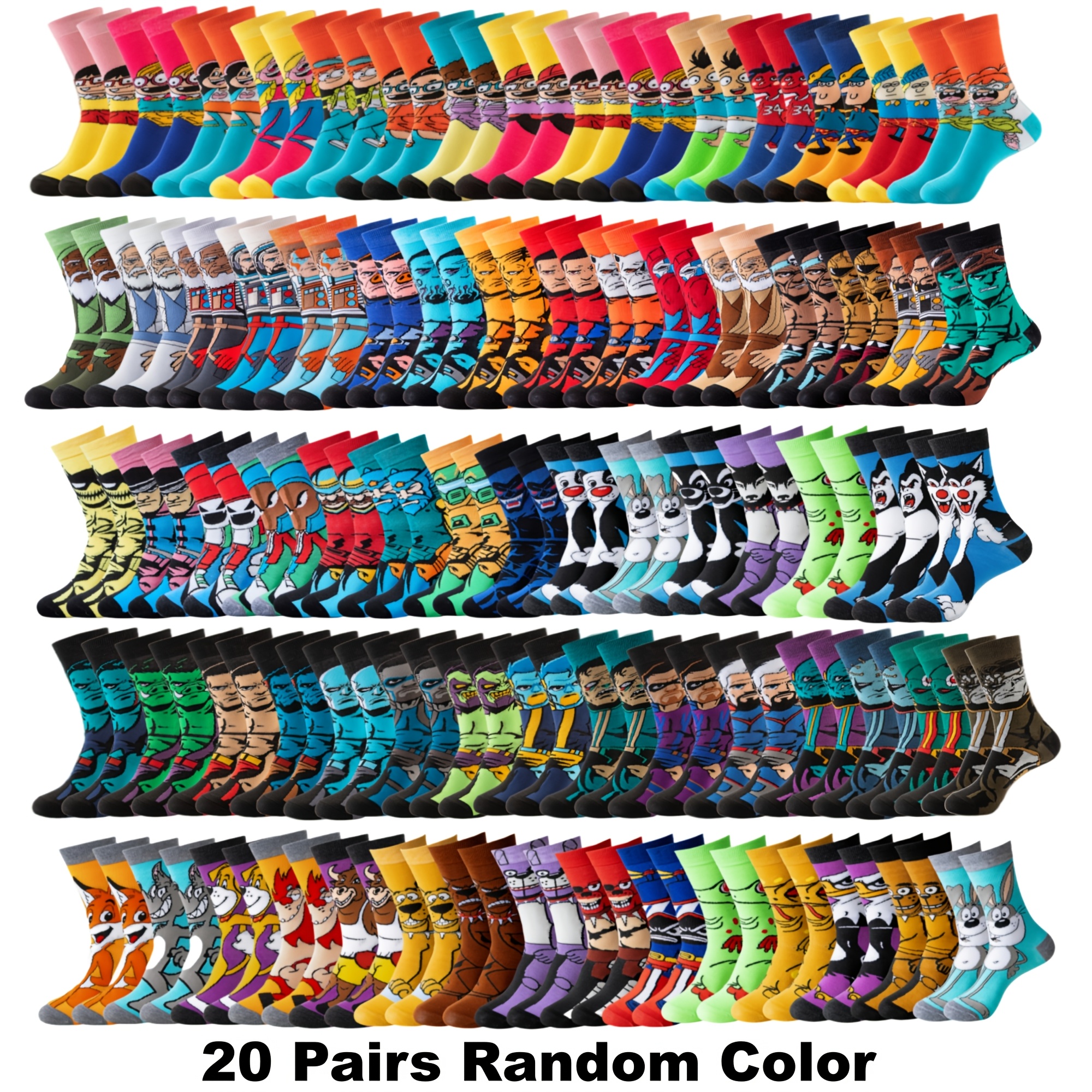 Random 5/10/20 Pairs Of Knitted Socks, And Fun Casual Unisex Solid Color Socks, Breathable And Comfortable Style Short Socks, Suitable For Men's Outdoor Wear, All Season Wear, Unisex Mid Tube Socks
