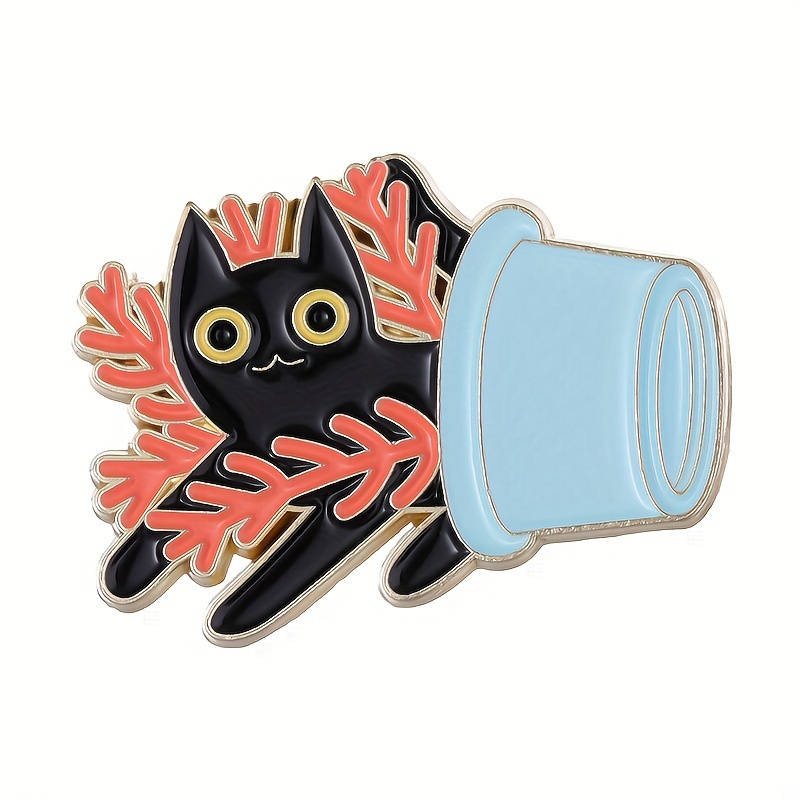 Cute Cartoon Coffee Cat Cup Brooch Personalized Enamel Pin Backpack Lapel  Badge