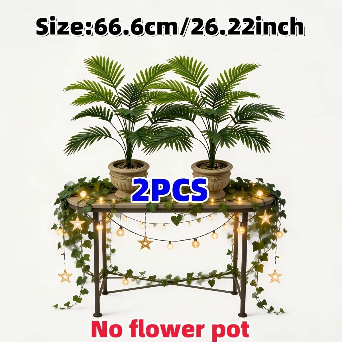 TEMU Fresh-style Artificial , Set Of 2. The Overall Tone Is Soft And Clean, Bringing Vibrant Greenery To Indoor And Outdoor Spaces In Summer. In