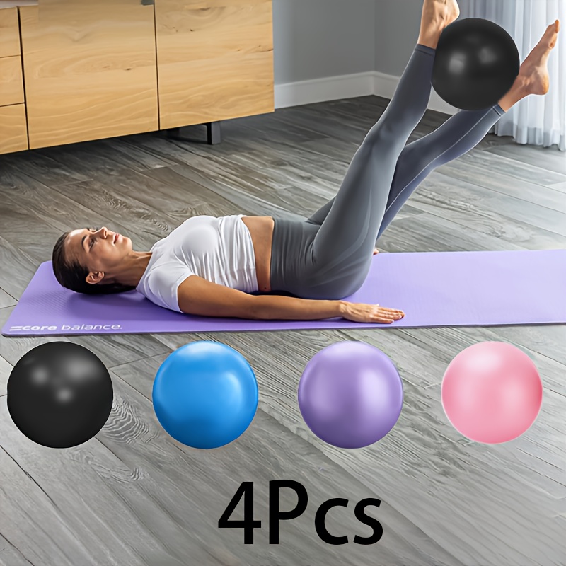 TEMU 4pcs Pilates Balls - Non-slip Exercise Balls For Core Workouts, Yoga, Stability Training, Pilates, Home Gym - Ideal For Beginners & Advanced