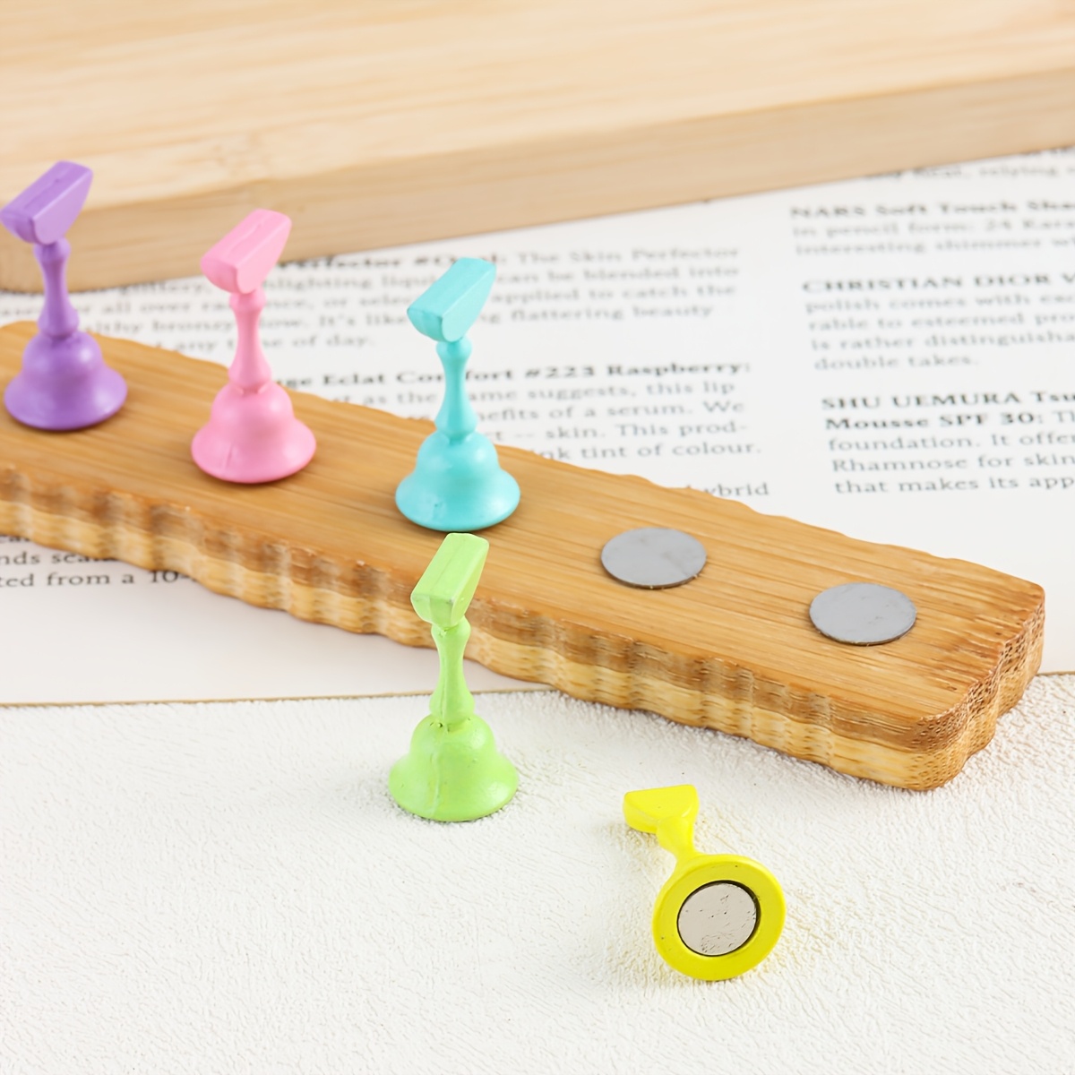 Macaron Bamboo Base Nail Art Practice Stand
