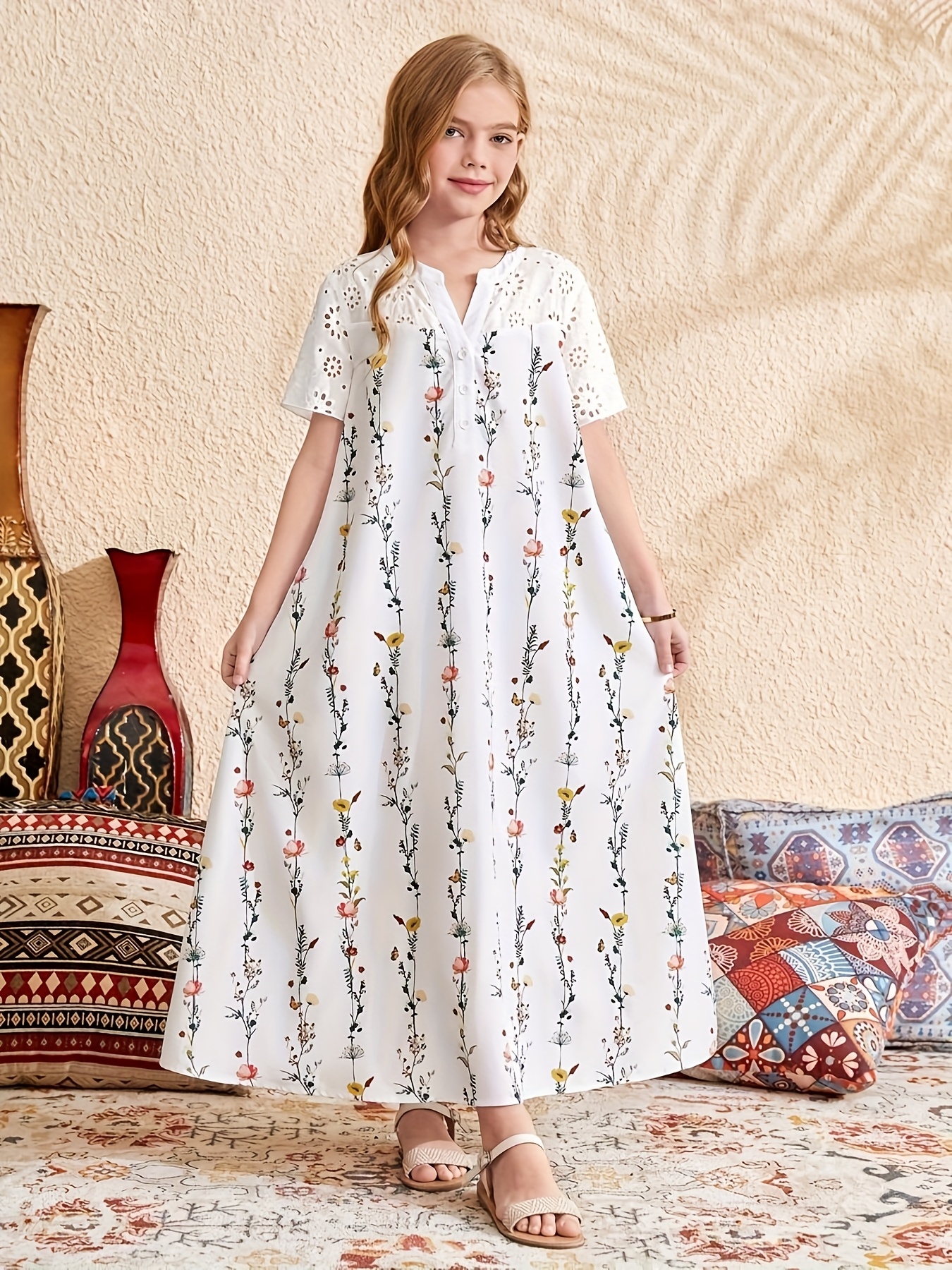 formal floral dresses for juniors Little Girls Pageant Dress Formal Party Long Chiffon Flower Girl Dresses Wedding Sleeveless Junior Bridesmaid Dress, Orange / 12