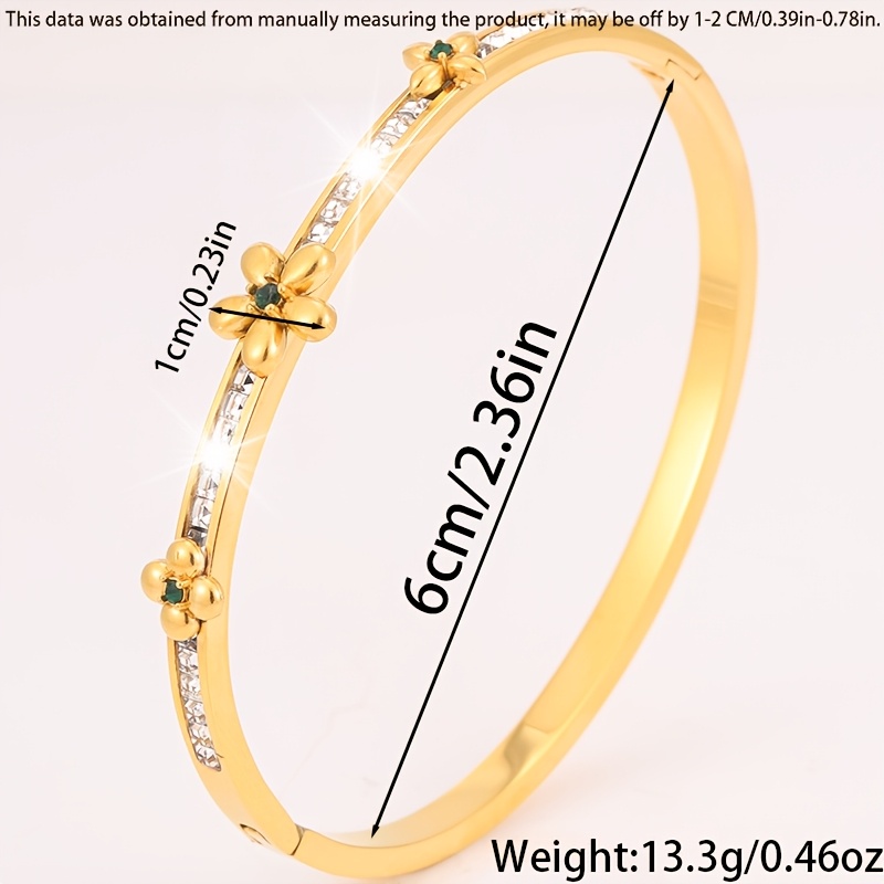 Exquisite Stainless Steel Bracelet Inlaid with Synthetic Zirconia
