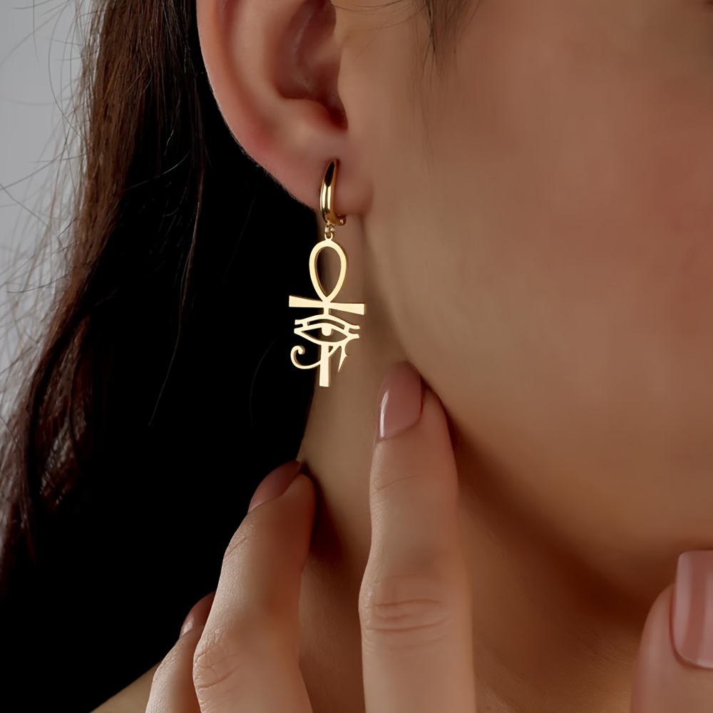 Image of Horus Eye Pendant Earrings, Necklace Cross Creative Evil Eye Women's Amulet Tassel Jewelry