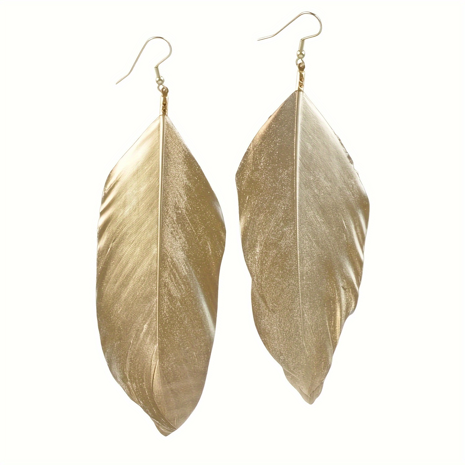 Women's Golden Merad Feather Dangle Earrings