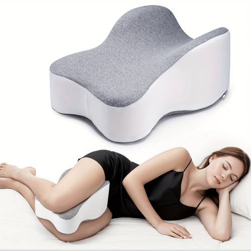 memory foam kniekussen voor zijslapers – 14 lange beensteun kussen, houdt knieën gescheiden. neutrale positionering met wasbare ademende koelhoes in grijs - ideaal tijdens zwangerschap en s nachts, gevormde vorm, ergonomisch ontwerp, kussen, voor zwangere vrouwen