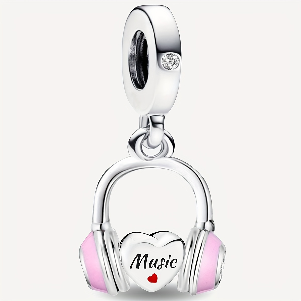 1pc Earphone Pendant, 925 Silver Plated Pendant Fit Bracelet Bangle Necklace, Jewelry Making Additions Valentine's