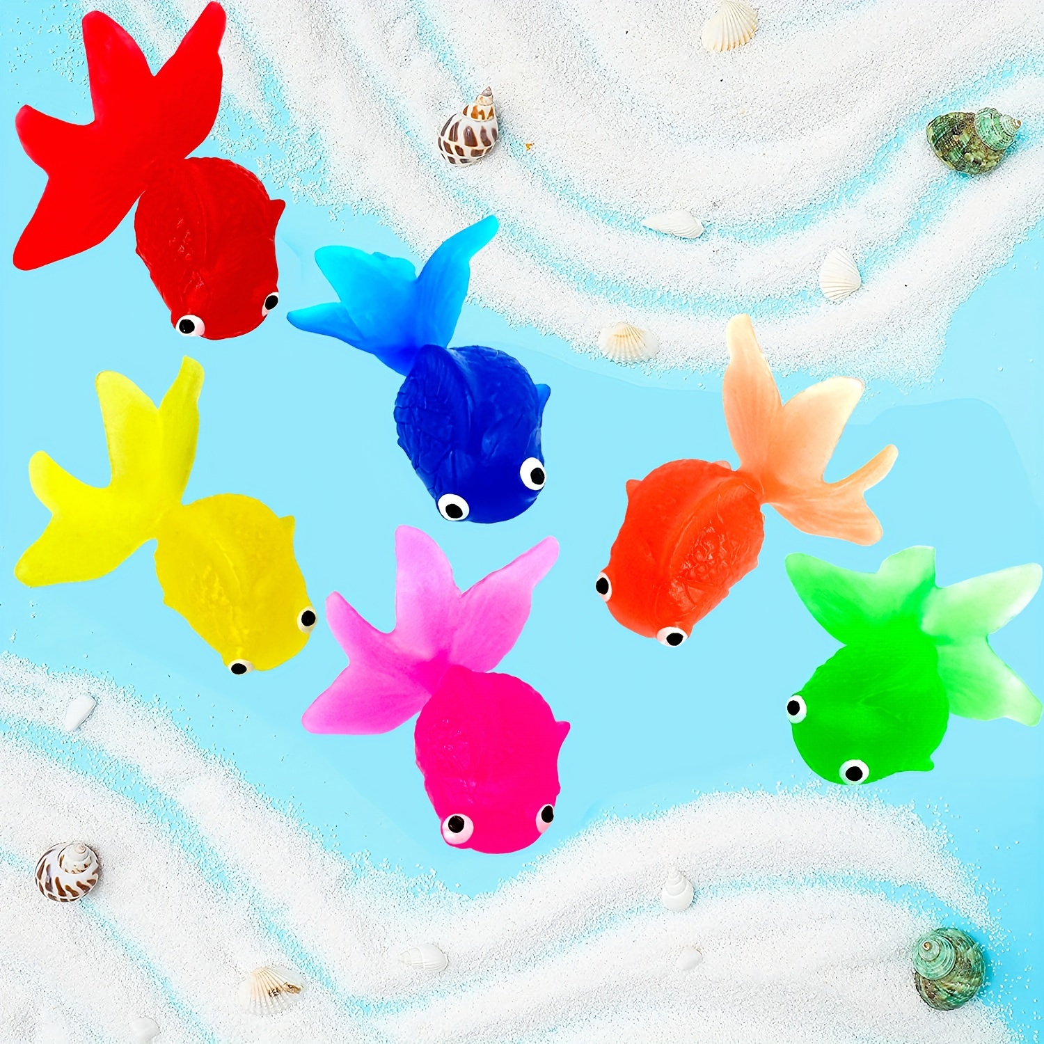 

Splash & Play: 6 Soft Goldfish Floating Toys For Kids - Perfect Summer Water Game, Ages 3-6