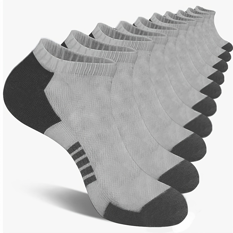 10 Pairs Of Men's Low-cut Cushion Socks, Breathable Warm Socks For Daily And Outdoor Wear - Suitable For - Day Summer Casual & Sports