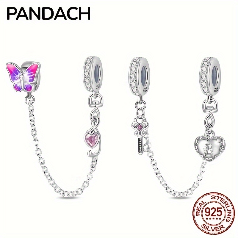 

100% 925 Sterling Silver Unique Love Lock And Key Safety Chain Perfect For Bracelet & Necklace Diy Jewelry Making Gift!