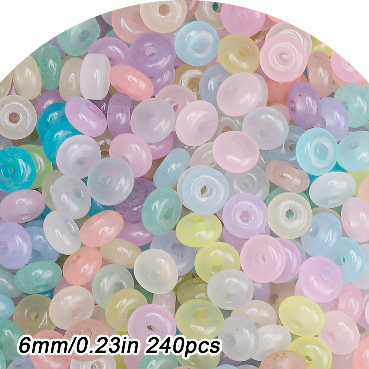 50-240pcs 6mm Beads Charm Spacer Beads Round Flat Wheel Beads Loose Spacer Beads For Making Bracelets Accessories