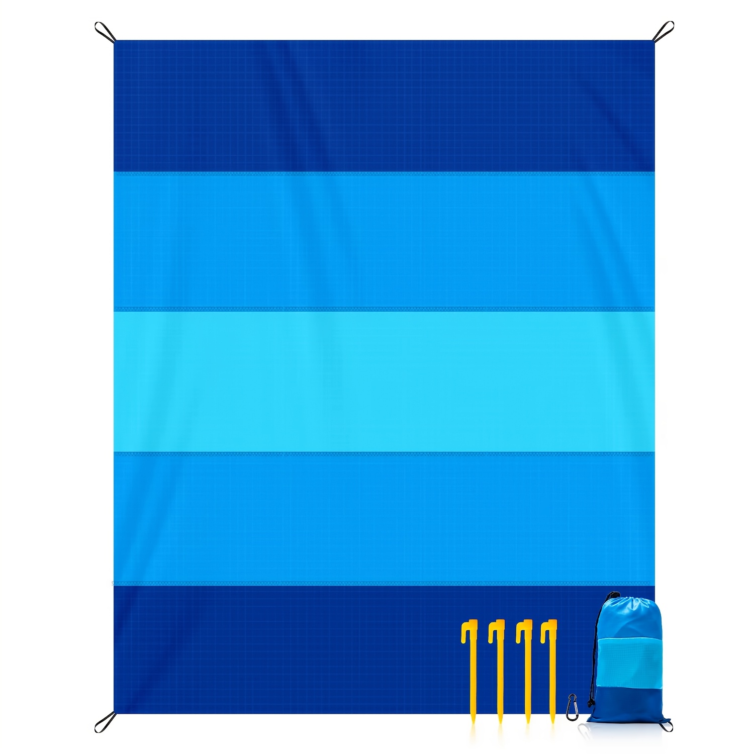Large 5pcs Outdoor Beach Blanket, Oversized Sand-Proof Picnic Mat