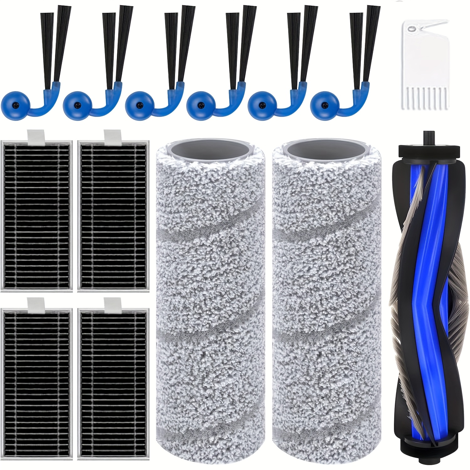 TEMU Kit de pièces de rechange complet 14 pièces pour X11 OmniCyclone/X11 Pro/X11 Pro Omni/X11/X9 Pro Omni Aspirateur Robot et Balai - Brosse