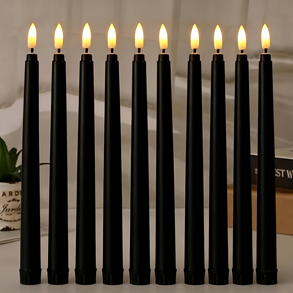 TEMU 10 Pezzi Candele LED Senza Fiamma, Alimentate a Batteria, Luci per Halloween, Decorazioni Natalizie, Candele Romantiche Senza Fiamma Ideali per