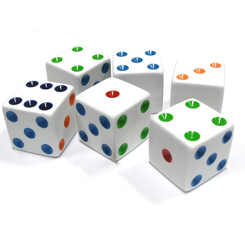 

Large White Acrylic Dice With 6 Sides, Measuring By Inches, Ideal For Chessboard And Party Game Accessories.