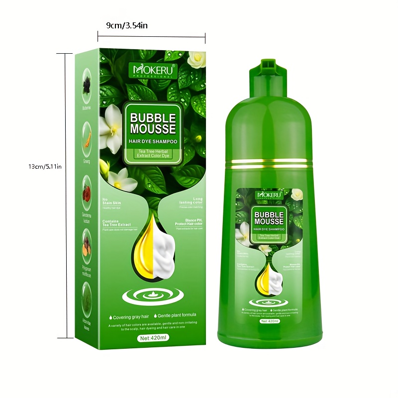   black hair dye shampoo420ml natural   herbal extract color dye semi permanent hair dye shampoo cover grey hair suitable for   plant hair color shampoo summer recommendations