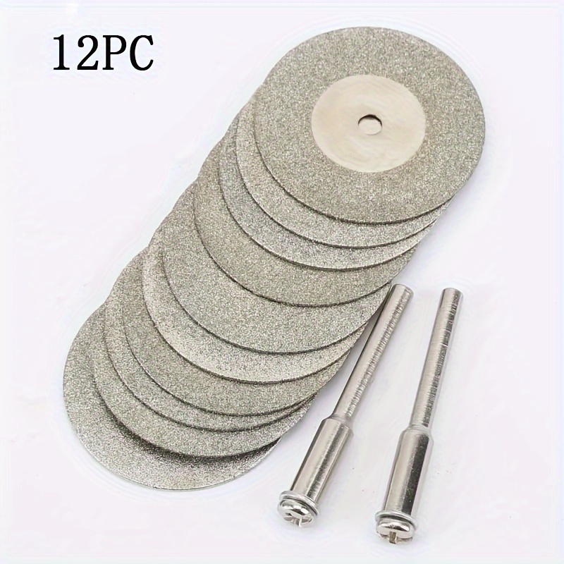 TEMU 12pcs Diamond Saw Blades For Stone, 40mm Iron Material, Detachable , 2pcs 3mm Shank , For No