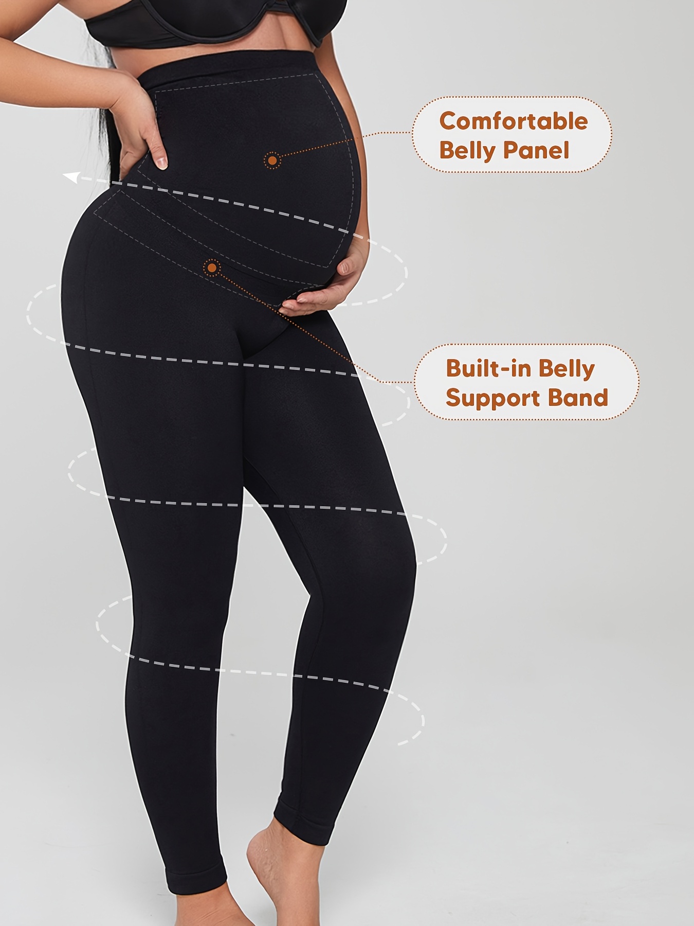 Athlemo Women'S Pregnancy Yoga Pants - Full-Length Workout Leggings with Belly Support, Soft Stretch Knit Fabric, Seamless Mid-Rise Waistband, All-Season Comfort for Prenatal Yoga, Gym & Casual Attire - Elegant Solid Color Athletic Pants for Women (