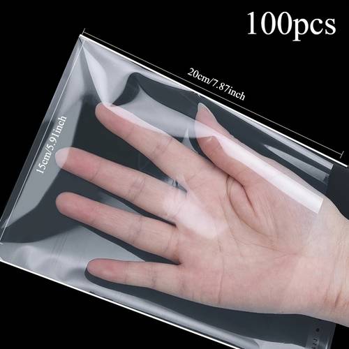100pcs PP Self-Sealing OPP Bag, 1.96mm Thick, Transparent, Reusable, Sealed, for Gift Packaging