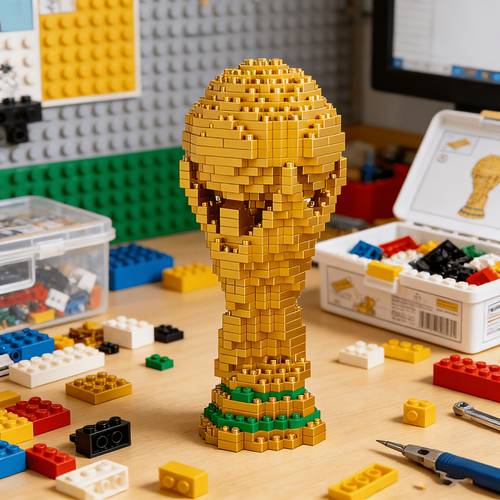 football fan trophy model building blocks three dimensional puzzle set educational stress relief fun assembly art ornament birthday toy gift