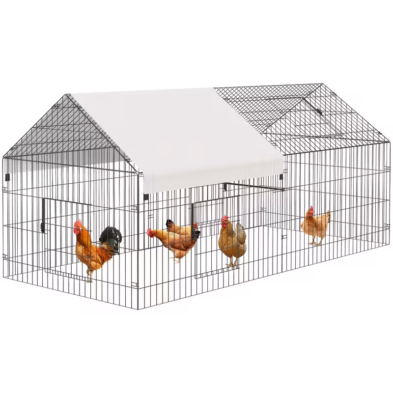 metal chicken coop with waterproof cover portable poultry cage walk in outdoor chicken coop for outdoor walk in poultry cage back yard 0