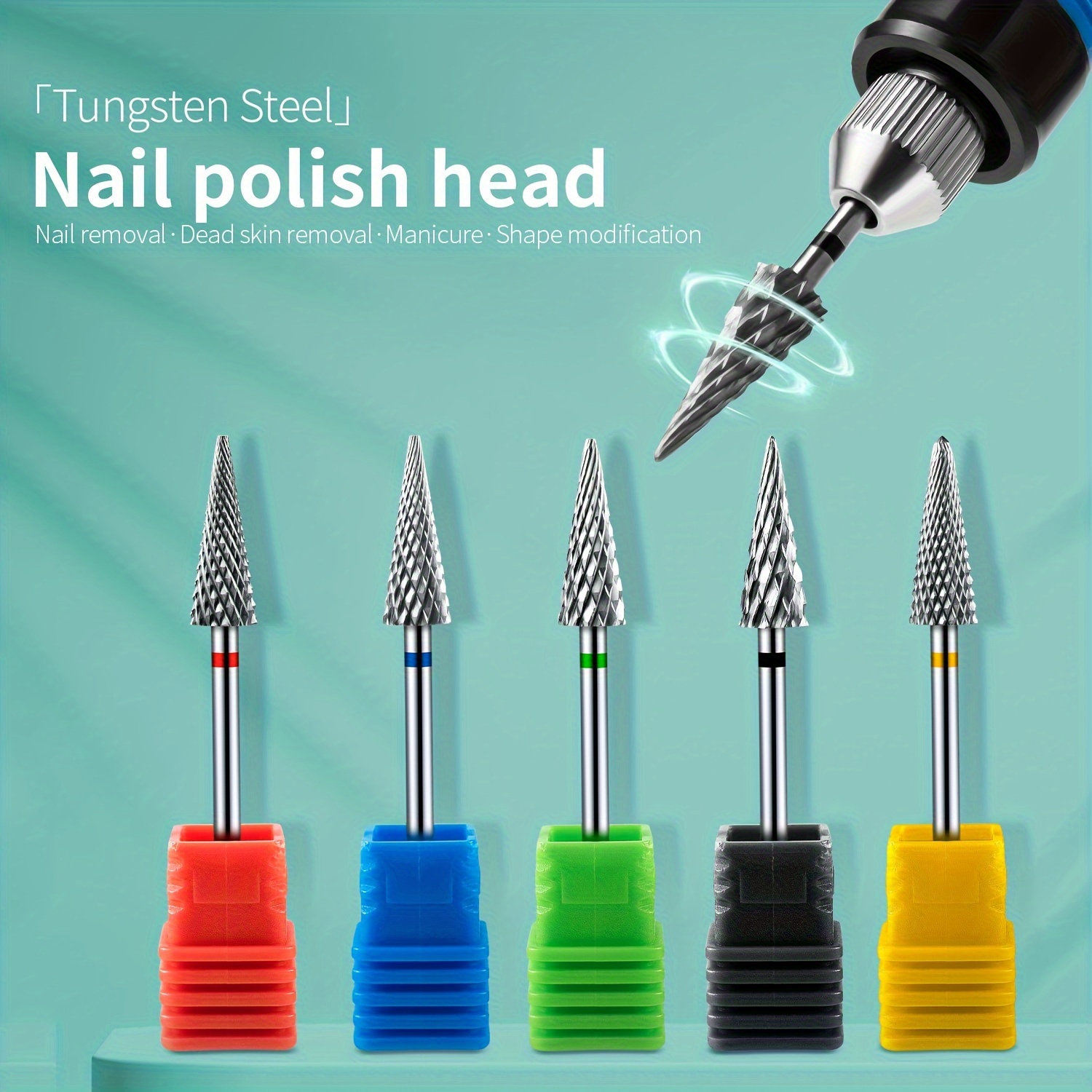 

Manicure Steel Grinding Head Small Umbrella Nail Removal Dead Skin Grinding Base Nail Grinding Step Half-stick Grinding Head Nail Removal Tool