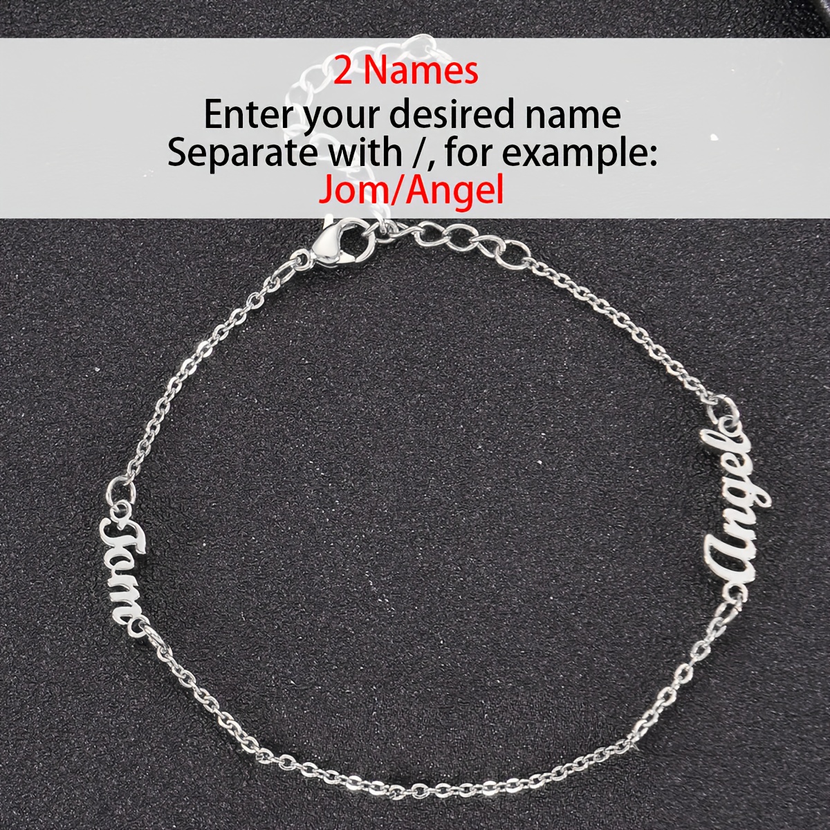 TEMU Bracelet personnalisé multi- | Acier inoxydable 304L | Personnalisez 1 à 3 | Bracelet tendance pour femmes | Idéal pour un | pour offrir en