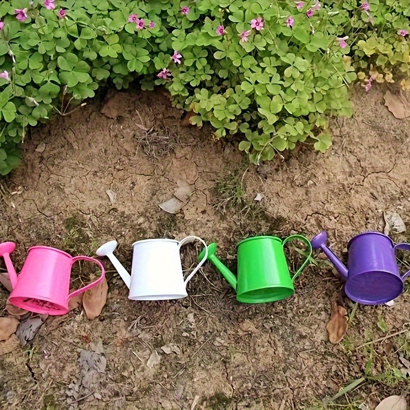 

1pc Pastoral Style Colorful Tin Flower Pot, Mini Bonsai Watering Pot, Garden Supplies Photo Props