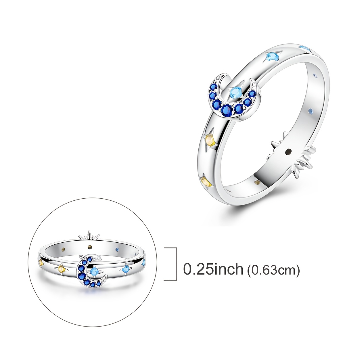 Women's Elegant Sun and Moon Radiance Ring