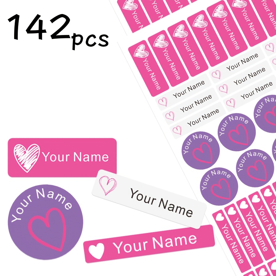 TEMU Custom Personalized Name Sticker Labels, Available In Multiple Sizes Per Sheet, With A Of Creative Patterns From. Tear-resistant And Wear-proof,
