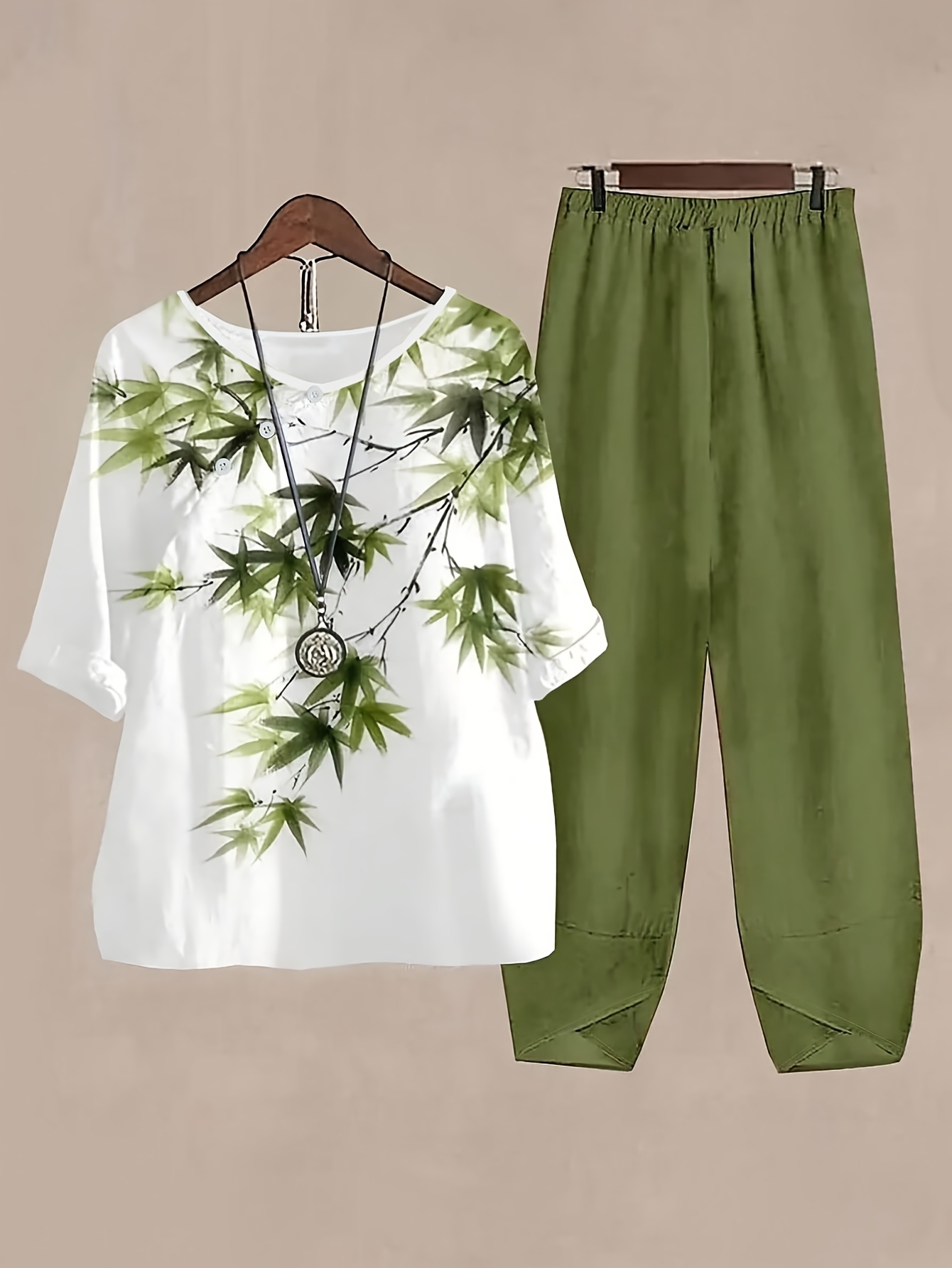Tweedelige Set - Trendy Blouse en Broek - Comfortabel voor Dagelijks Gebruik