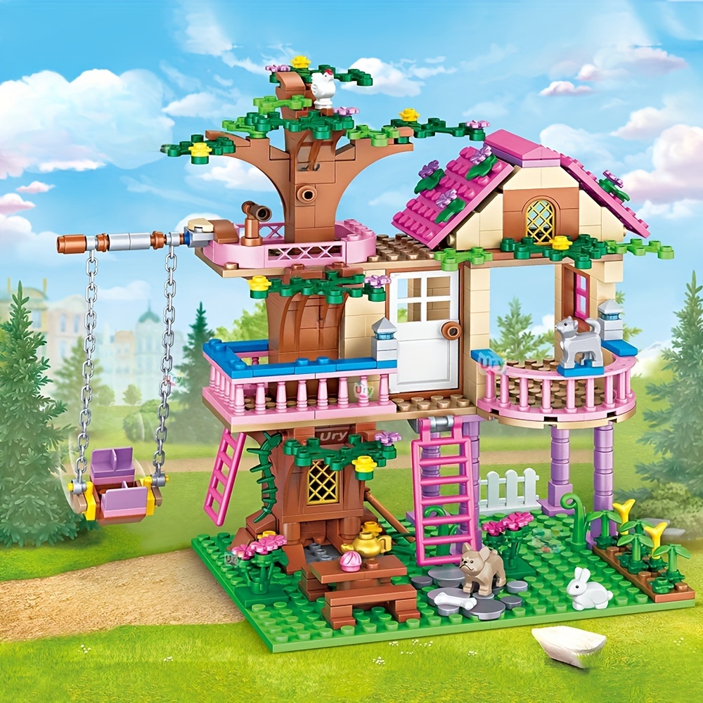 

Tree House City To Swing Princess Villa Castle Building Blocks Cabin Series House Bricks Model Girls Puzzle Kids Toys Christmas Gifts Birthday Present