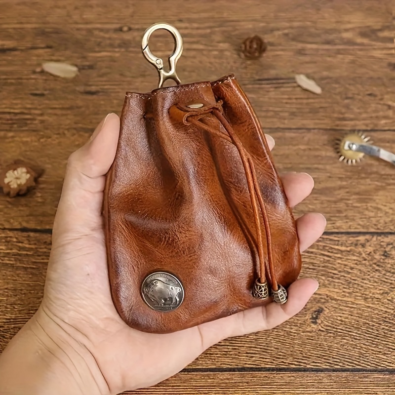 Men's And Women's Unisex.vintage Head Layer Cowhide Handmade Storage Bag, Key Case. Organizer Bag.coin Purse. Multifunctional Key Bag.money Clips. Wallets.suitable For Gifts For Women Men Gifts