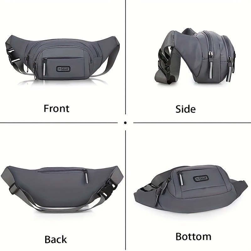 1pc 40.01cm Adjustable Waist Bag Fanny Pack with Zipper Closure - Unlined Nylon Hip Pack for Men & Women, Sporty Design for Hiking, Travel, Camping, Running, Sports & Outdoor Activities, Hiking Gear | Secure Zipper Bag | Secure Zipper Closure