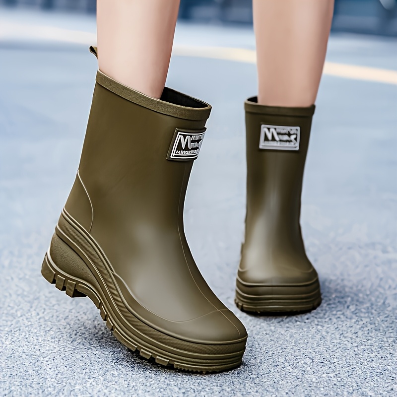 TEMU Women's Rain Boots Are Versatile, Fashionable, Thick Soled, Wear-resistant, Anti Slip, And Suitable For Outdoor Camping. Are Suitable For Women'