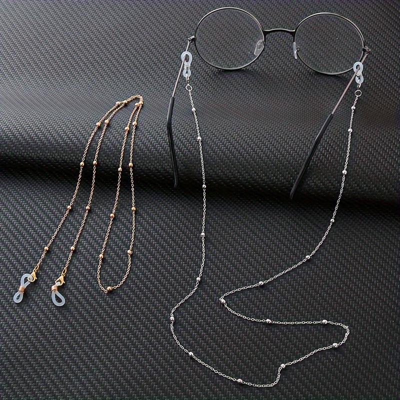 

1 Minimalist Metal Glasses Chain With Metal Beads, Cheap Women' Glasses Chain, Anti-slip Chain, Fashionable And Strong Glasses Lanyard, Silvery Business Work Glasses, Work Id Lanyard