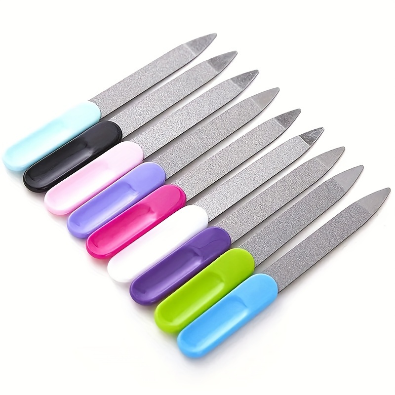 

Stainless Steel Nail Files, Double-sided Sandblasting, Unscented, Assorted Colors, Manicure Buffing Tool Set