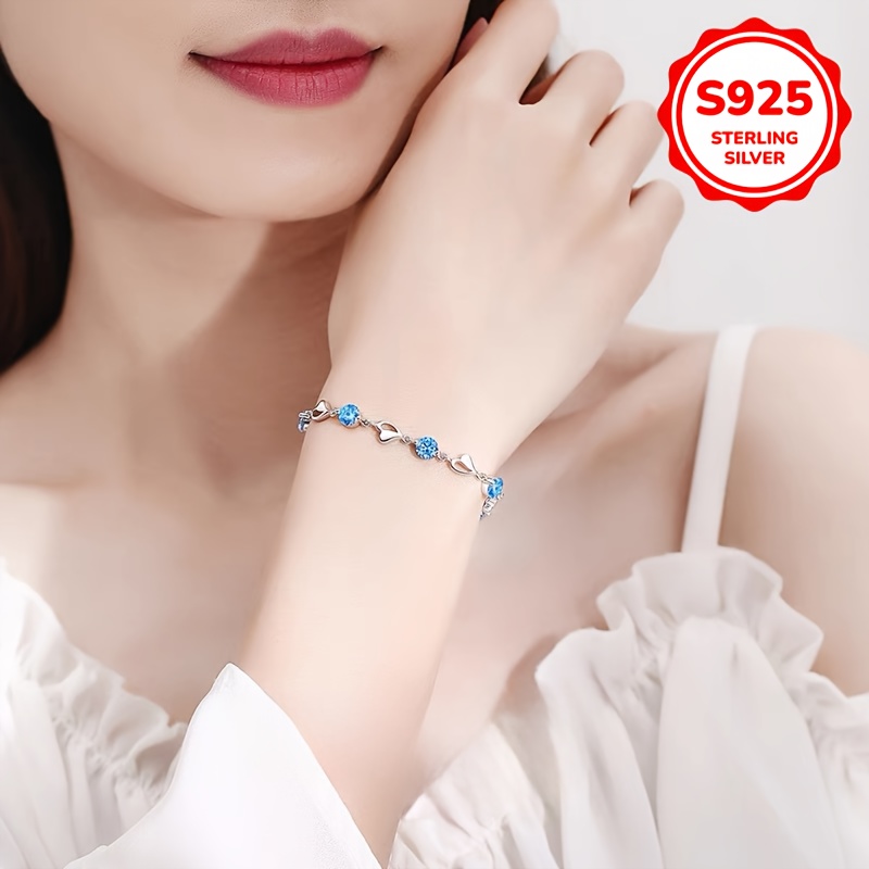 925 Silver Pendant Chain Bracelet for Women's Gift