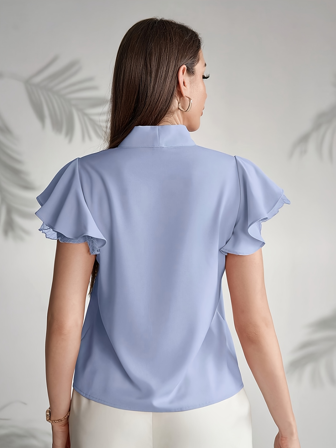 spring and summer flowing ribbon double layered   sleeve shirt details 3