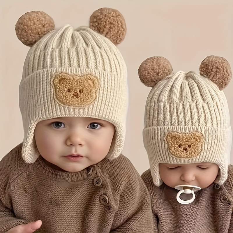 

Adorable Bear Ears Knit Beanie For - Soft Cotton, , All & Thanksgiving