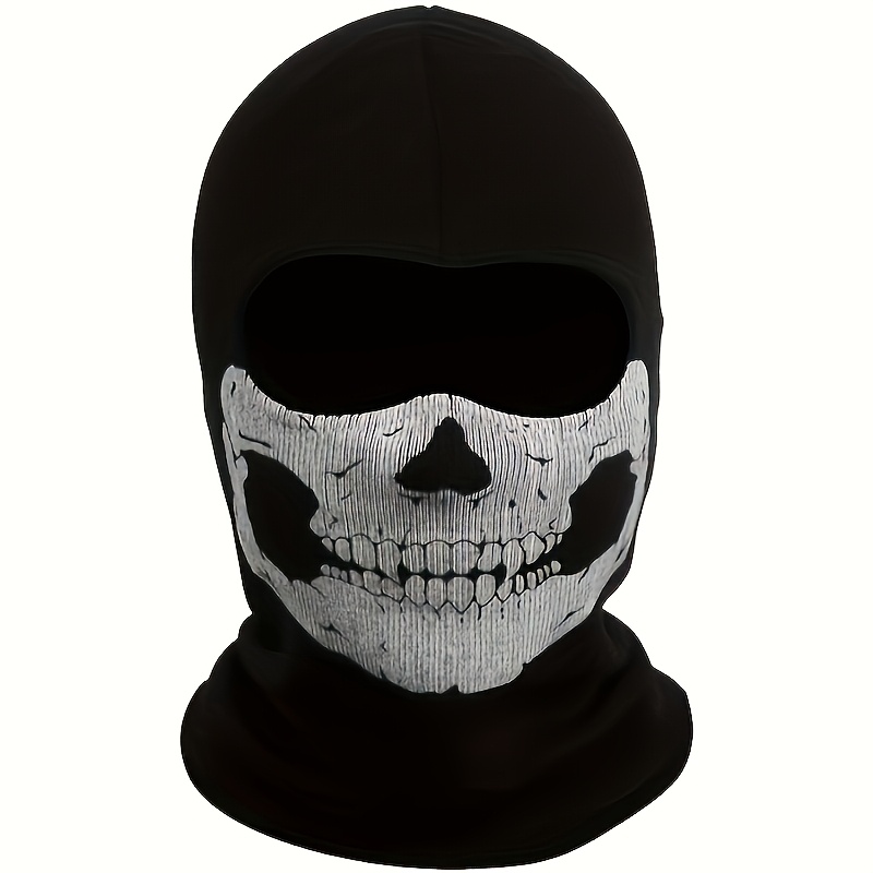 

1pc Skull Design Balaclava, Unisex Winter Outdoor Sports Face Mask, Uv Protection Riding Scarf, Dustproof Mask Headwear, Machine Washable, Non-textile Material