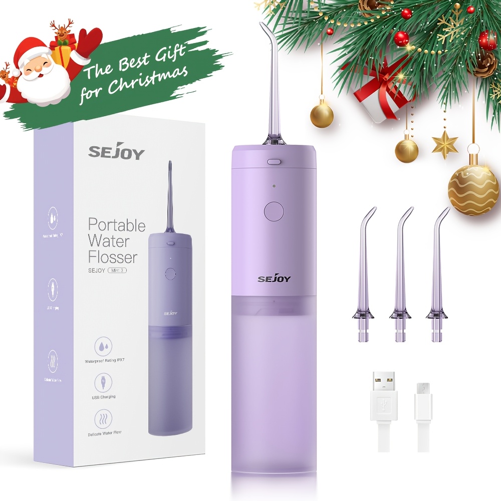 Cshidworld Cordless Water Flosser, Portable Dental Teeth Cleaner, 300ML Tank Rechargeable Dental Oral Irrigator For Home And Travel, 4 Modes 8 Jet Tips, IPX7 Waterproof