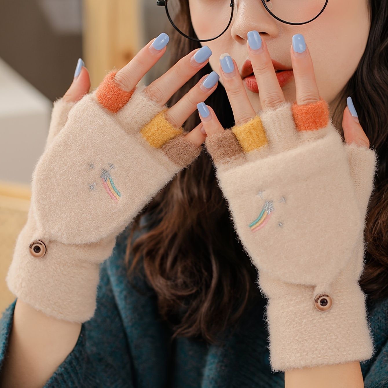 

1 Women's Embroidered Half- Gloves | 100% | Fingerless Gloves For & Cycling | Accessories For Out | |