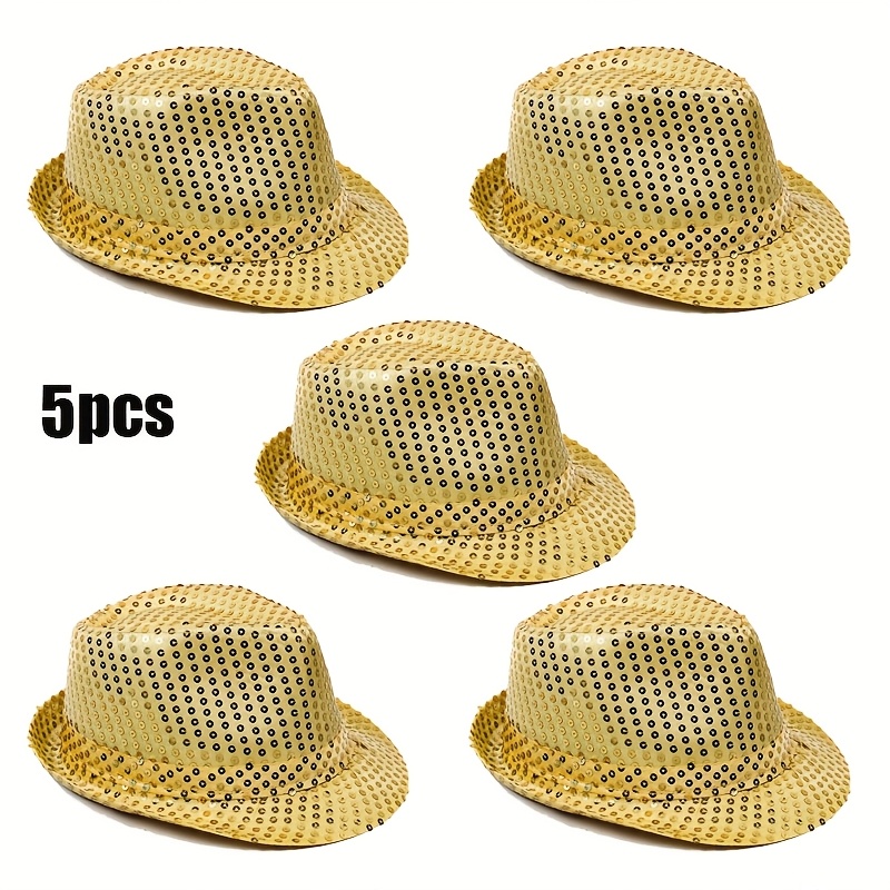 TEMU Gorro boina de discoteca de 5 piezas para baile hip hop y jazz - Sombrero de unisex, adecuado para diversas , bailes, Halloween, festivales de y