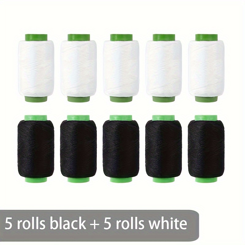 

Polyester Sewing Thread Set - 10 Spools (5 Black + 5 White), Durable All-purpose Thread For Hand & Machine Sewing, Embroidery, Diy Crafts