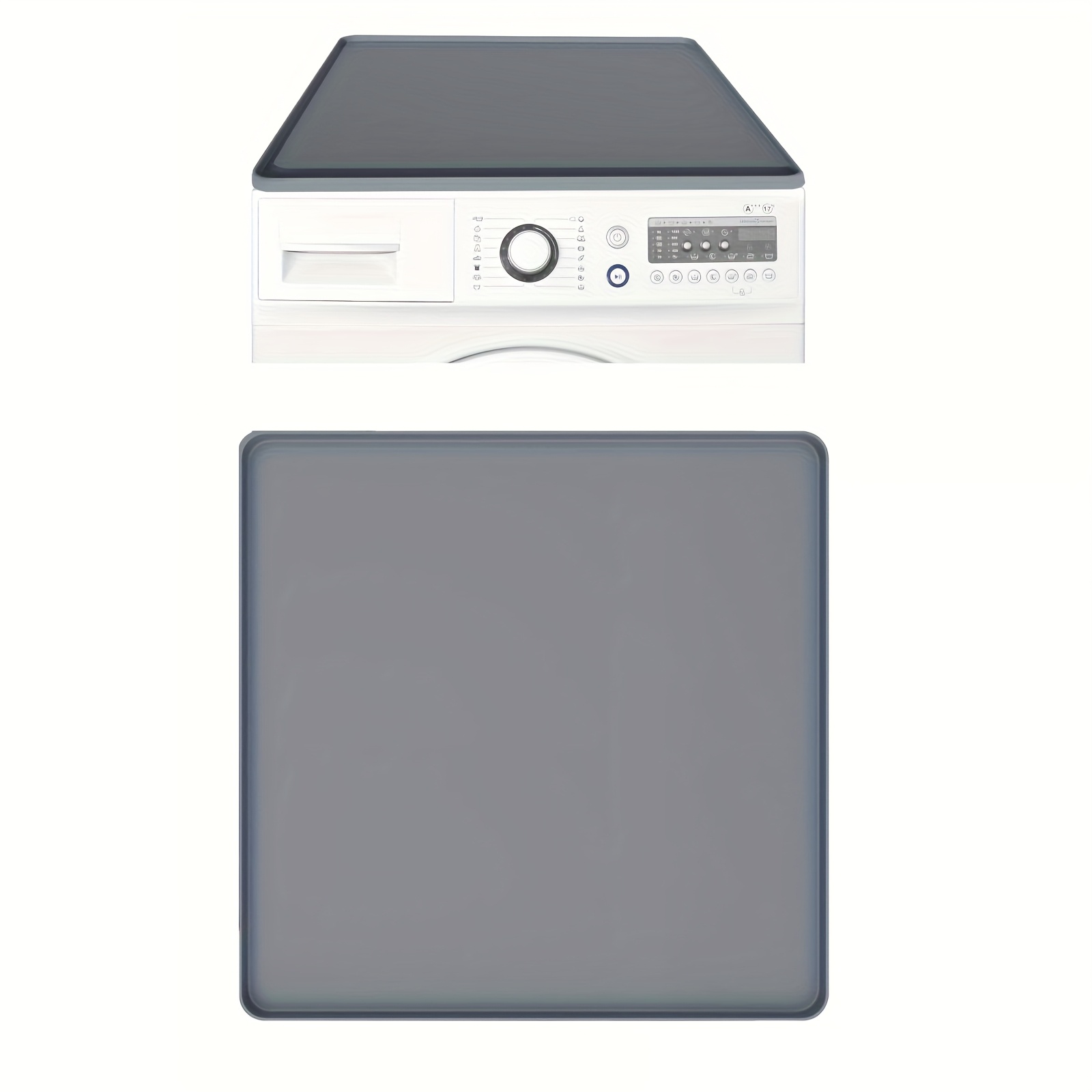 E-shop 23.62X23.62" Silikon Schutzmatte (Grau) - für Küche/Waschküche/Badezimmer | Waschmaschinen-Trockner-Geschirrspüler-Basis, auslaufsicher &