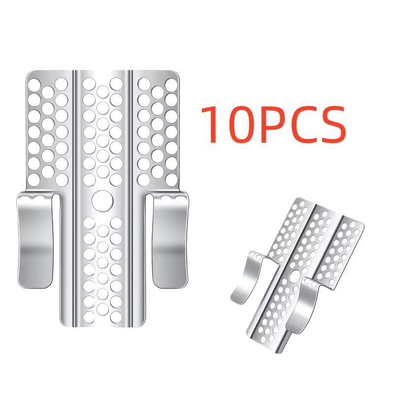 TEMU 10pcs Drywall Fastener Clips, Stainless Steel Drywall Repair Clips With 20pcs Screws Fits 1/2" And 5/8" Panels, Stainless Steel Wall Patch Clips