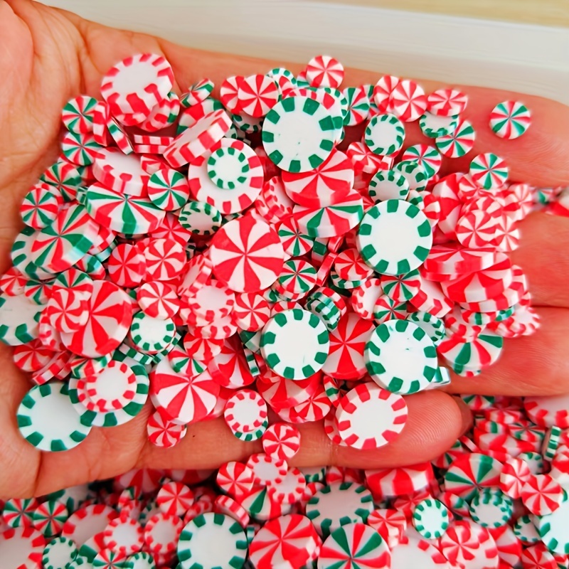 

Christmas Candy & Mix - 3 Polymer Clay Cane Charms, For Diy Crafts, Jewelry Making & Cake Decorations, Best For Christmas